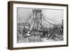 Engraving of Brooklyn Bridge under Const-null-Framed Giclee Print