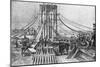 Engraving of Brooklyn Bridge under Const-null-Mounted Giclee Print