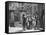 Engraving of Carol Singers in Winter by E. Rosch-null-Framed Stretched Canvas