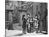 Engraving of Carol Singers in Winter by E. Rosch-null-Stretched Canvas