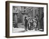 Engraving of Carol Singers in Winter by E. Rosch-null-Framed Premium Photographic Print