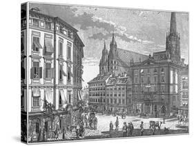 Engraving of Eisenstadt Town Square-null-Stretched Canvas