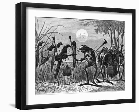 Engraving of Frog and Insect Musicians-null-Framed Giclee Print