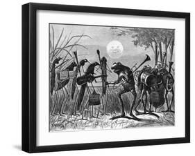 Engraving of Frog and Insect Musicians-null-Framed Giclee Print