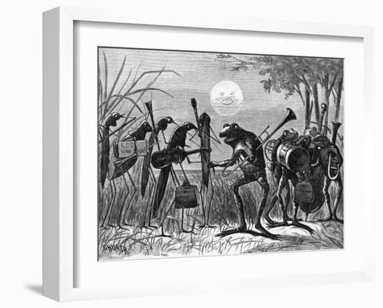 Engraving of Frog and Insect Musicians-null-Framed Giclee Print