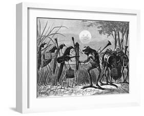 Engraving of Frog and Insect Musicians-null-Framed Giclee Print