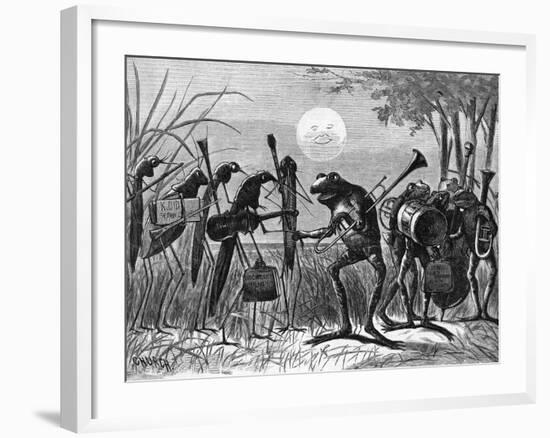 Engraving of Frog and Insect Musicians-null-Framed Giclee Print