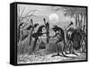 Engraving of Frog and Insect Musicians-null-Framed Stretched Canvas