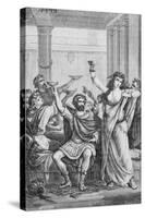 Engraving of Hannibal and His Men Celebrating in Capua-null-Stretched Canvas