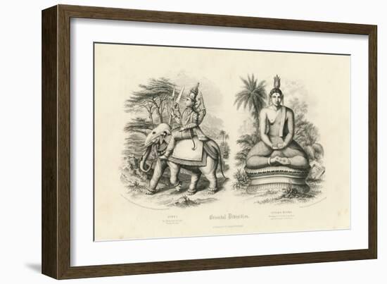 Engraving of Indra and Gautama Buddha-null-Framed Giclee Print