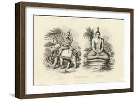 Engraving of Indra and Gautama Buddha-null-Framed Giclee Print