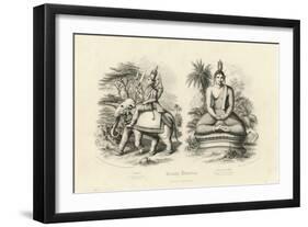 Engraving of Indra and Gautama Buddha-null-Framed Giclee Print