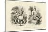 Engraving of Indra and Gautama Buddha-null-Mounted Giclee Print