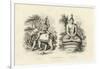 Engraving of Indra and Gautama Buddha-null-Framed Giclee Print