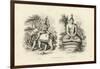 Engraving of Indra and Gautama Buddha-null-Framed Giclee Print