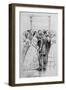 Engraving of Jefferson Davis and Wife Greeting Guests-null-Framed Giclee Print