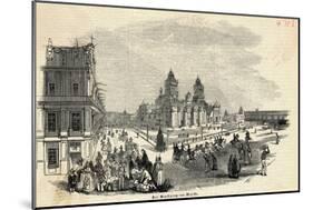 Engraving of Marketplace in Mexico-null-Mounted Giclee Print