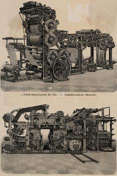 Engraving of Mechanical Printing Press' Print |