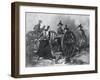 Engraving of Molly Pitcher Loading Cannon at the Battle of Monmouth-null-Framed Giclee Print