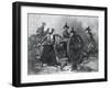 Engraving of Molly Pitcher Loading Cannon at the Battle of Monmouth-null-Framed Giclee Print