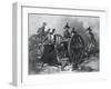 Engraving of Molly Pitcher Loading Cannon at the Battle of Monmouth-null-Framed Giclee Print