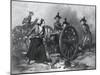 Engraving of Molly Pitcher Loading Cannon at the Battle of Monmouth-null-Mounted Giclee Print