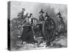 Engraving of Molly Pitcher Loading Cannon at the Battle of Monmouth-null-Stretched Canvas