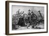 Engraving of Molly Pitcher Loading Cannon at the Battle of Monmouth-null-Framed Giclee Print