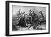 Engraving of Molly Pitcher Loading Cannon at the Battle of Monmouth-null-Framed Giclee Print
