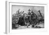 Engraving of Molly Pitcher Loading Cannon at the Battle of Monmouth-null-Framed Giclee Print