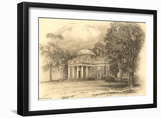 Engraving of Monticello, Charlottesville, Virginia-null-Framed Art Print