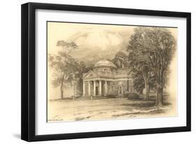 Engraving of Monticello, Charlottesville, Virginia-null-Framed Art Print