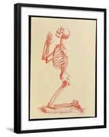 Engraving of Praying Male Skeleton by Cheselden-Mehau Kulyk-Framed Photographic Print