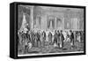 Engraving of President Buchanan Receiving Japanese Ambassadors-null-Framed Stretched Canvas