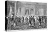Engraving of President Buchanan Receiving Japanese Ambassadors-null-Stretched Canvas
