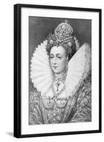 Engraving of Queen Elizabeth I in Royal Dress-null-Framed Giclee Print