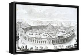 Engraving of Roman Boat Arena-Fischer von Erlach-Framed Stretched Canvas