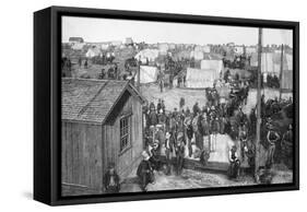 Engraving of Settling of an Oklahoma Town-null-Framed Stretched Canvas