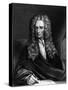 Engraving of Sir Isaac Newton Seated at a Table-null-Stretched Canvas
