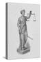 Engraving of Statue of Justice Holding the Scales-null-Stretched Canvas