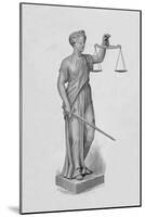 Engraving of Statue of Justice Holding the Scales-null-Mounted Giclee Print