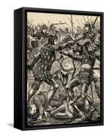 Engraving of the Battle of Poitiers-null-Framed Stretched Canvas