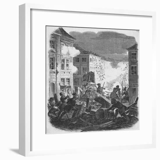 Engraving of the Revolution in Germany in 1848-null-Framed Giclee Print