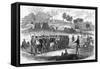 Engraving of William Walker Training His Soldiers at Virgin Bay-null-Framed Stretched Canvas