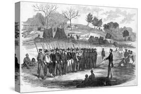 Engraving of William Walker Training His Soldiers at Virgin Bay-null-Stretched Canvas