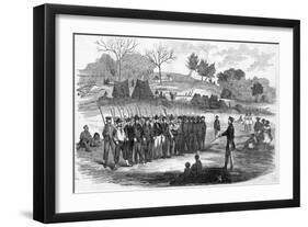 Engraving of William Walker Training His Soldiers at Virgin Bay-null-Framed Giclee Print