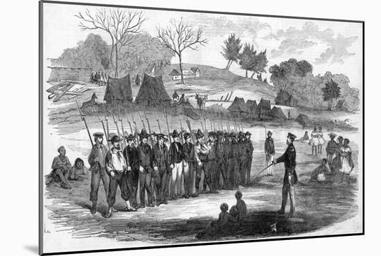 Engraving of William Walker Training His Soldiers at Virgin Bay-null-Mounted Giclee Print