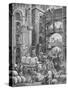 Engraving of Workers at a London Warehouse-Gustave Doré-Stretched Canvas