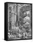 Engraving of Workers at a London Warehouse-Gustave Doré-Framed Stretched Canvas