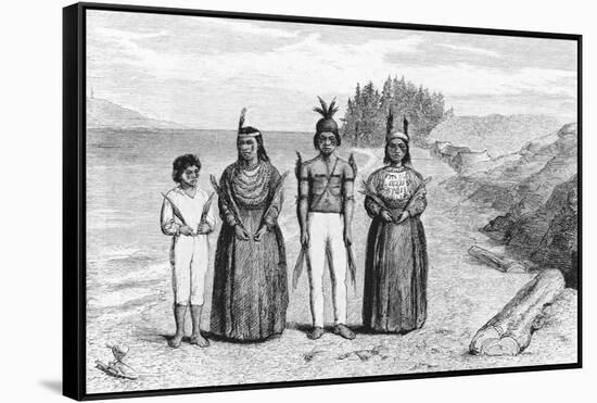 Engraving of Yaqui Indians-null-Framed Stretched Canvas